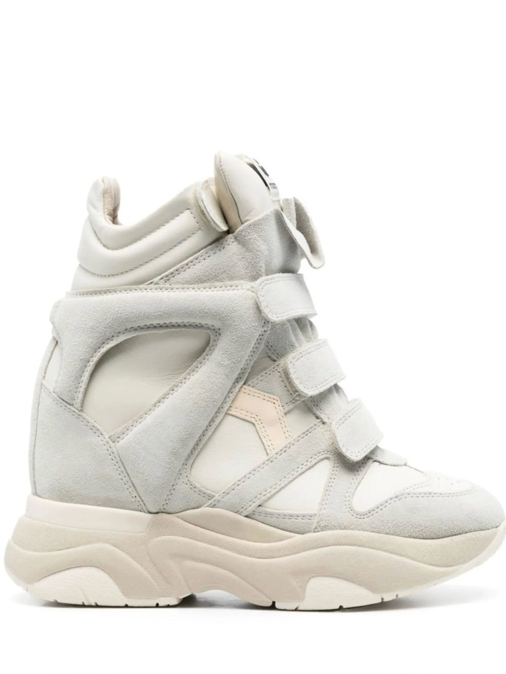 Isabel Marant Balskee White , Gray and Cream 50 MM High-Top Wedge Sneakers - Picture 2 of 12